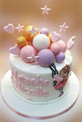 Girl With Balloons First Birthday Cake CB-NC503