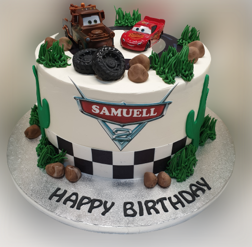 Disney Cars Themed Fresh Cream Cake CB-RC165