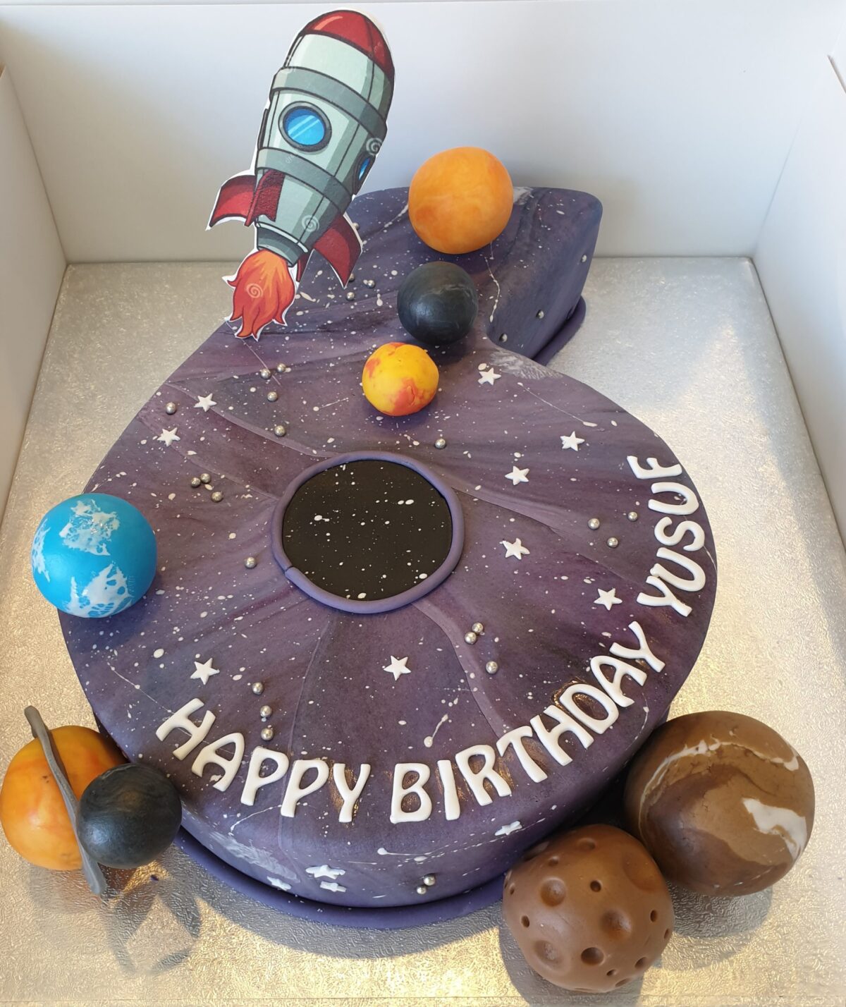 Number 6 Galaxy Themed Birthday Cake CB-NC500