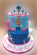 Princess Cinderella 2 Tiered Birthday Cake CB-NC519