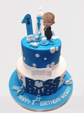 Boss Baby 2 tiered First Birthday Cake CB-NC529