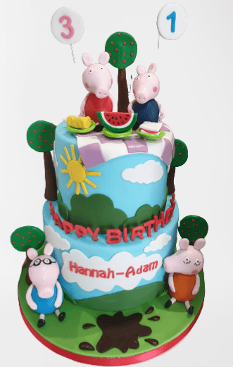 Peppa Pig 2 Tiered Birthday Cake CB-NC531