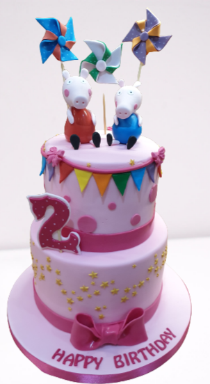 2 Tier Peppa pig Birthday Cake CB-NC040