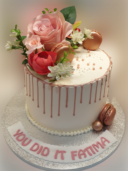 Rose Gold Themed Fresh Cream cake CB-RC161