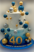 40TH Birthday Buttercream Cake NC574