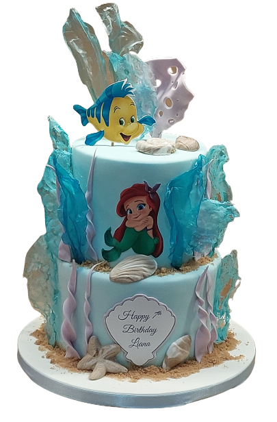 Ariel Mermaid Themed Birthday Cake NC576
