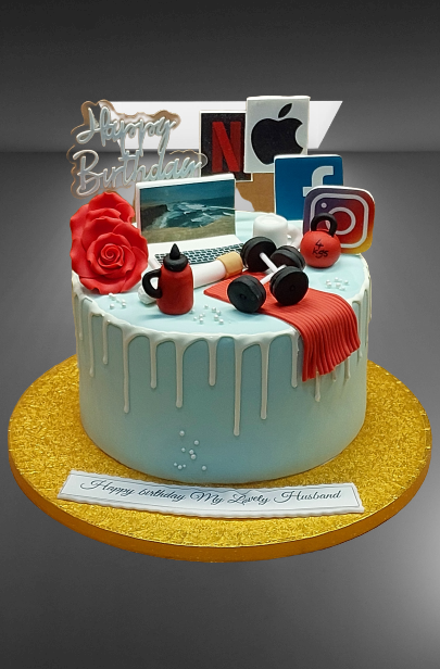 Social Media /Gym Themed Birthday Cake CB-NC608