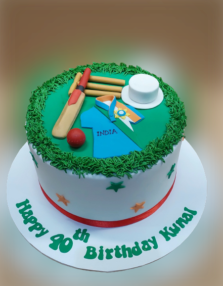Cricket Themed Birthday Cake CB-NC605