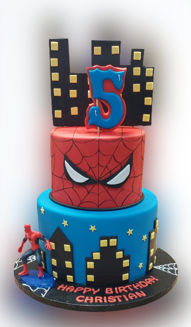 2 Tier Spiderman Birthday Cake CB-NC300
