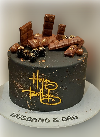 Black and Gold Icing Cake CB-NC596