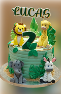 Jungle Animals Buttercream Cake CB-NC618