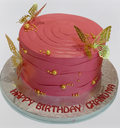 Pink & Gold Themed Butterfly Fresh Cream Cake CB-RC178