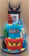 Lego Ninja go 2 Tiered Birthday Cake CB-NC630