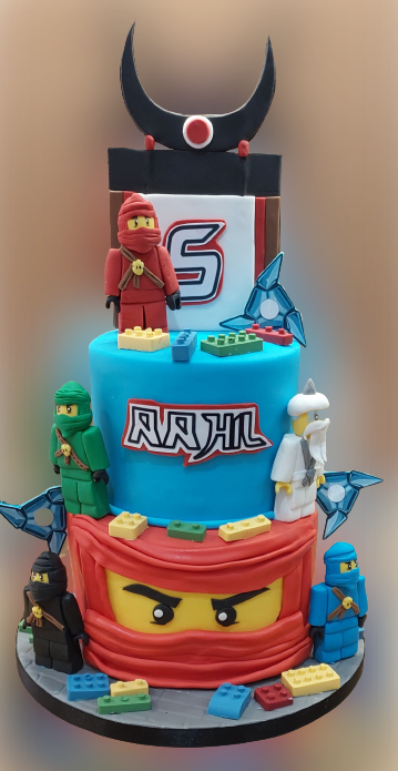 Lego Ninja go 2 Tiered Birthday Cake CB-NC630