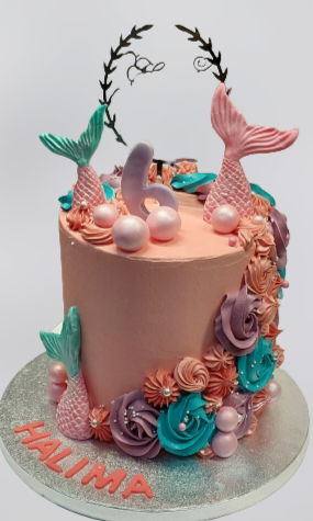 Mermaid Theme Fresh Cream Cake CB-RC175