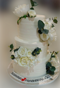 Anniversary 3 Tiered Fresh Cream Cake with Silk Flowers CB-RC173