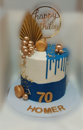 Blue and Gold Themed Birthday Cake CN-NC594