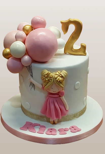 Balloon Girl Birthday Cake CB-NC649