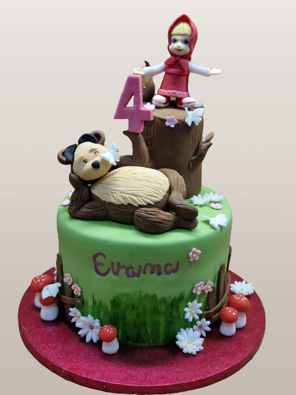 Masha & Bear Icing Birthday Cake CB-NC655
