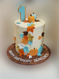 Fall Themed Buttercream 1st Birthday Cake CB-NC657