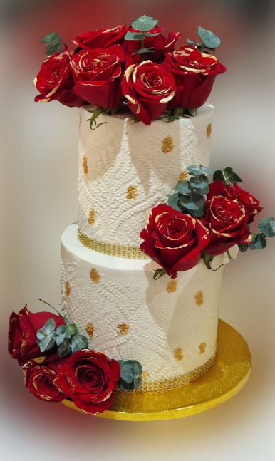 2 Tiered Buttercream Wedding Cake CB-NC659