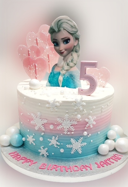 Disney Frozen Elsa Lollipop Topped  Fresh Cream Cake CB-RC158