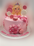 Barbie Macaron Topped Fresh Cream Cake CB-RC159