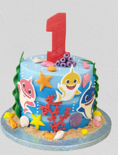 Baby Shark Themed Birthday Cake CB-NC317