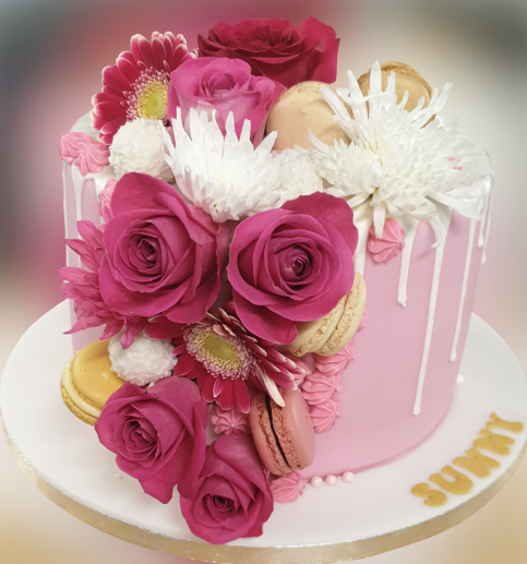 Pink Roses Drip Cake CB-NC182