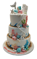 3 Tiered Mermaid Themed Birthday Cake CB-NC565