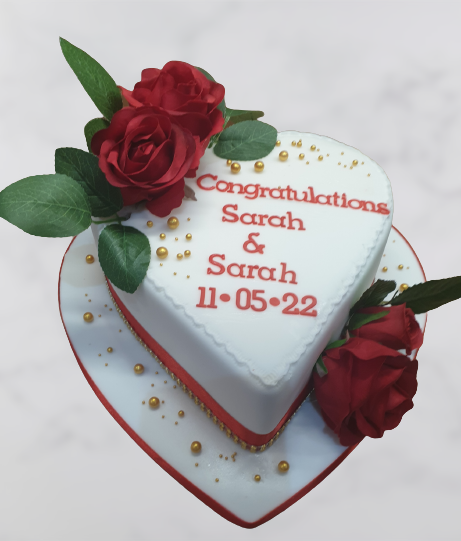 Engagement Heart Shaped Cake NC543