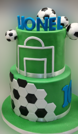 Football Themed 2 Tiered Birthday Cake CB-NC663