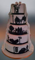 5 Tier Silhouette Wedding Cake NC537