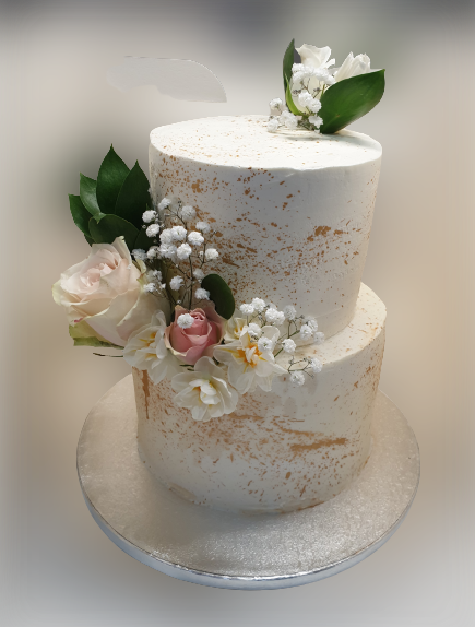 2 Tiered Buttercream Wedding Cake NC549