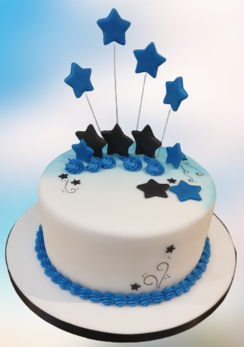 White & Blue Birthday Cake CB-NC312