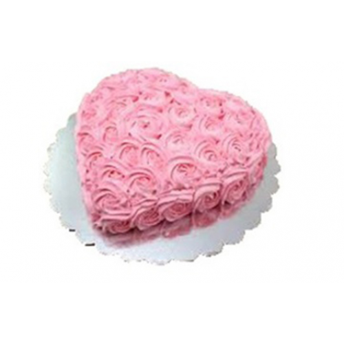 Rosettes Fresh Cream Heart Cake CB-HC005