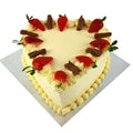 Fruits Topped  Fresh Cream Heart Cakes CB-HC009