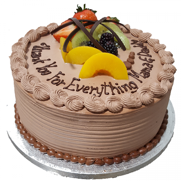 Fruits Topped Chocolate Fresh Cream Cake CB-RC084