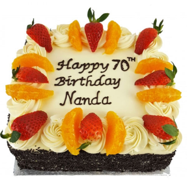 Strawberry and Orange Topped Fresh Cream Cake CB-SC009