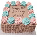 Pink and Blue Rosettes Fresh Cream Cake CB-SC015