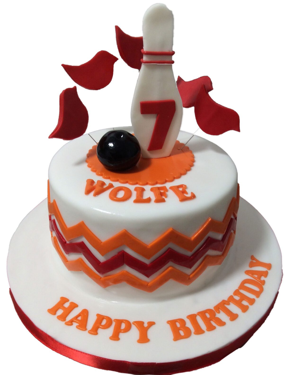 Bowling Themed Birthday Cake CB-NC045