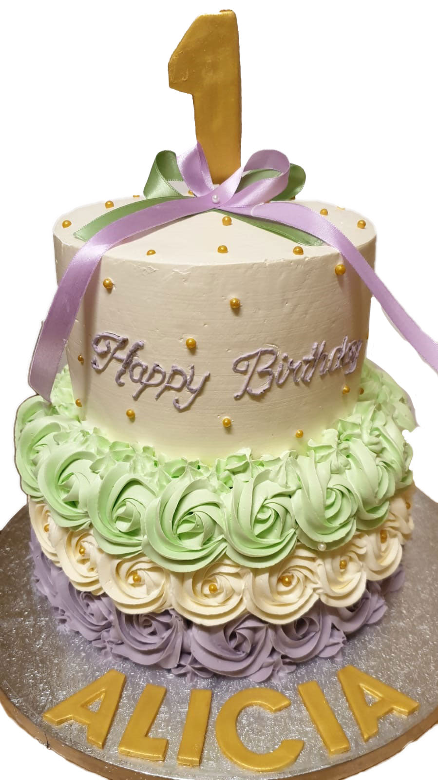 Two Tier First Birthday Fresh Cream Cake CB-RC092