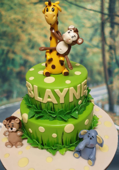 2 Tier Animals Birthday cake CB-NC004
