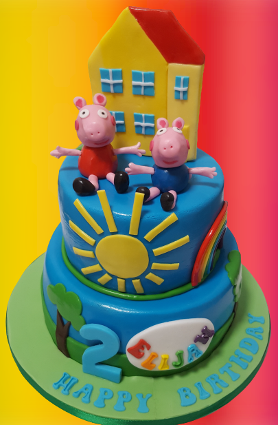2 Tier Peppa Pig Birthday Cake CB-NC108