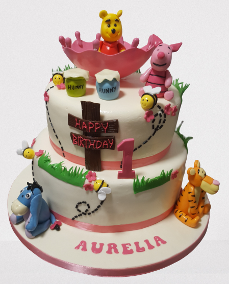 2 Tier Winnie The Pooh Birthday Cake CB-NC069