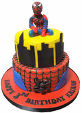 2 Tier Spiderman Birthday Cake CB-NC037