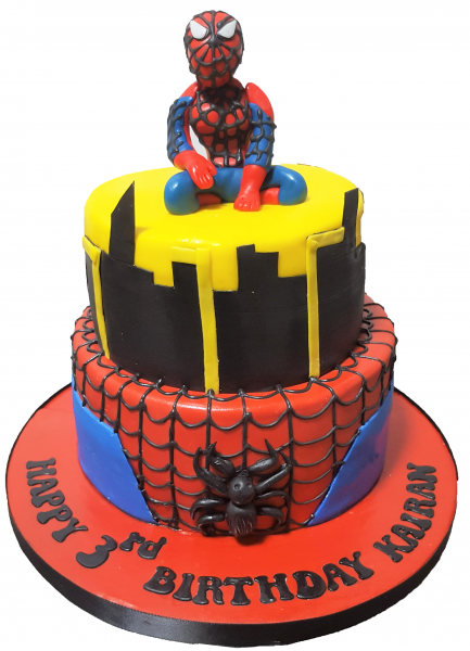 2 Tier Spiderman Birthday Cake CB-NC037