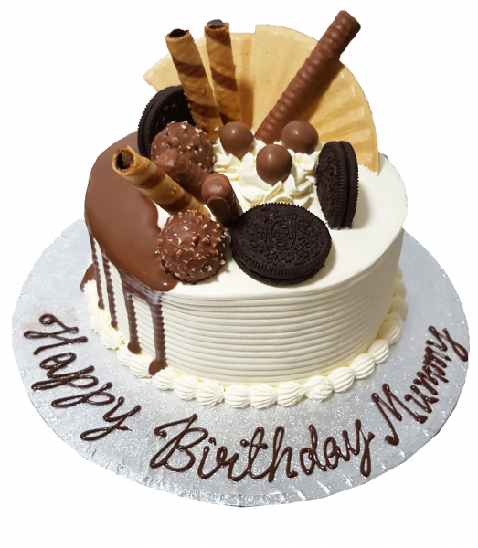 Chocolates Topped Fresh Cream Cake CB-RC037