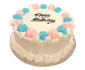 Pink and Blue Fresh Cream Cake CB-RC039