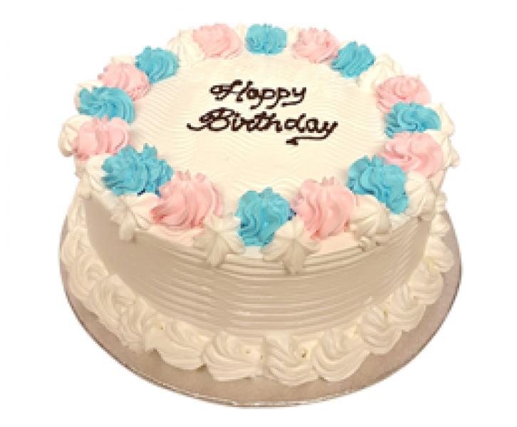 Pink and Blue Fresh Cream Cake CB-RC039